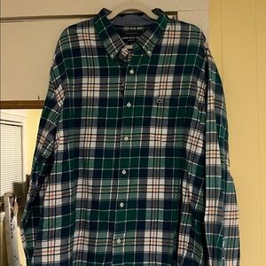 Crown & Ivy Green and Navy Plaid Shirt NWT